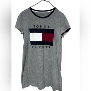 Tommy Hilfiger Vintage 90’s/Y2K Logo Gray  T-Shirt Dress Large